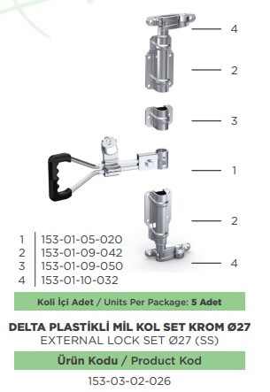 DELTA PLASTIKLI MIL KOL SET KROM CAP 27